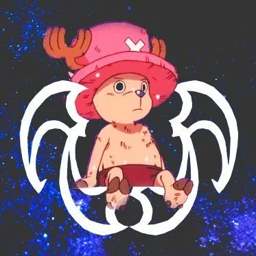 An image of Chopper sitting in V logo