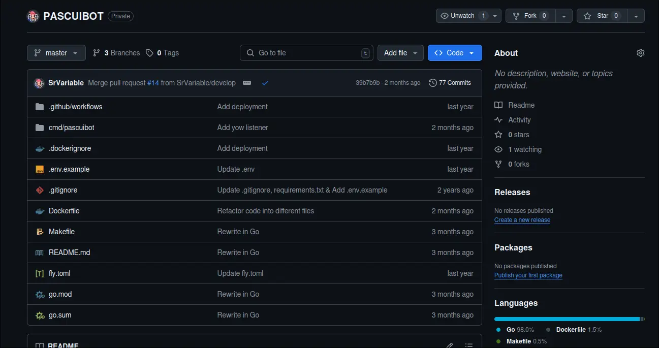 Screenshot of PascuiBOT - A Discord bot for personal use